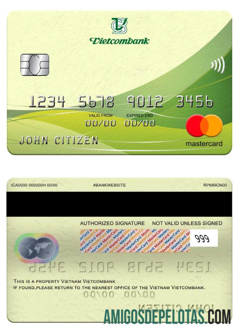 Vietnã Vietcombank Mastercard exemplo